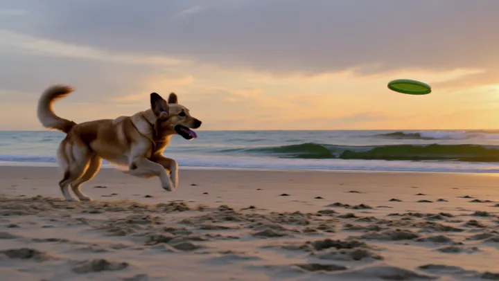 Kling 3.0 output: Dog catching a frisbee in slow motion